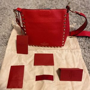 MINI ROCKSTUD GRAINY CALFSKIN HOBO BAG